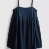 Babydoll-minijurk van katoenen denim