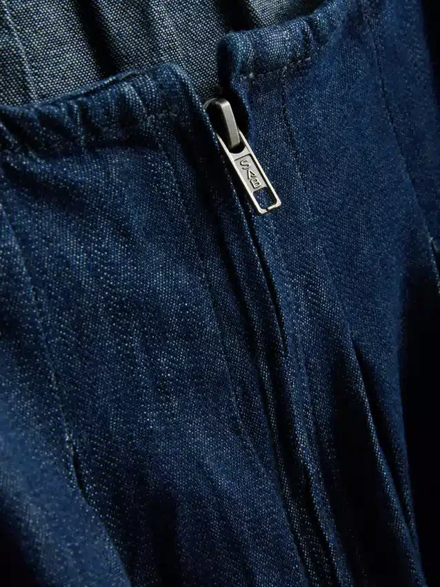 Babydoll-minijurk van katoenen denim