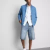 Baggy denimshort met middelhoge taille