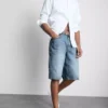 Baggy denimshort met middelhoge taille