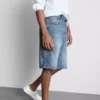 Baggy denimshort met middelhoge taille