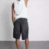 Baggy denimshort met middelhoge taille