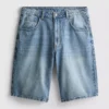 Baggy denimshort met middelhoge taille