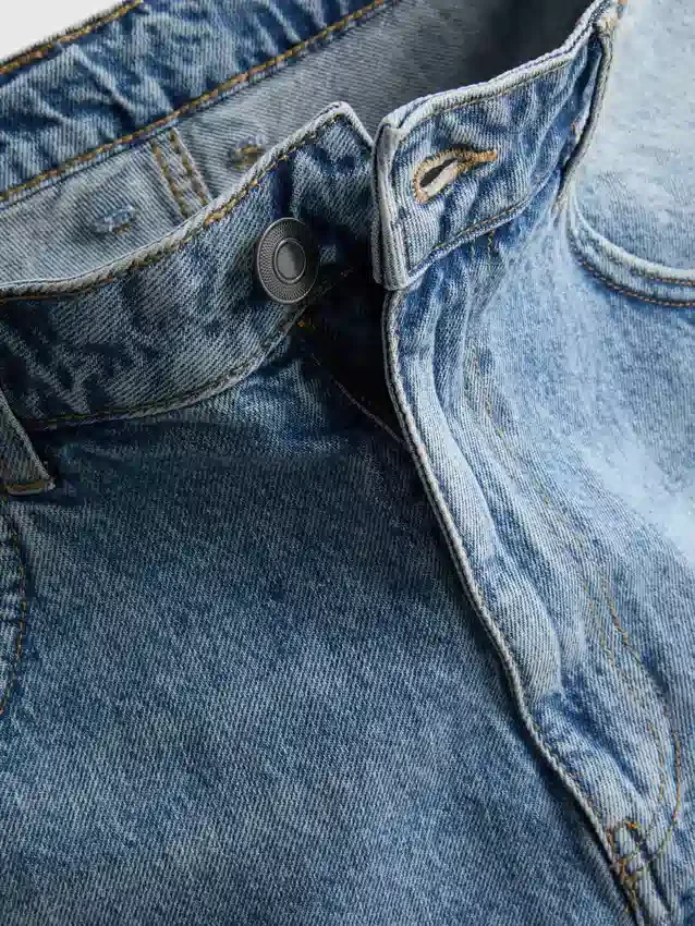 Baggy denimshort met middelhoge taille