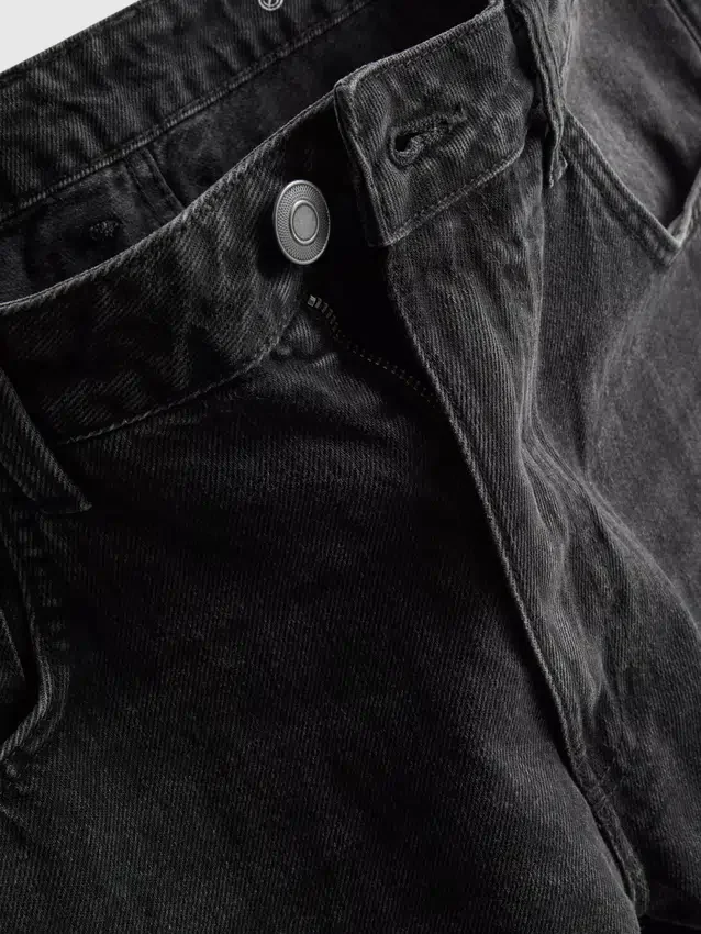 Baggy denimshort met middelhoge taille