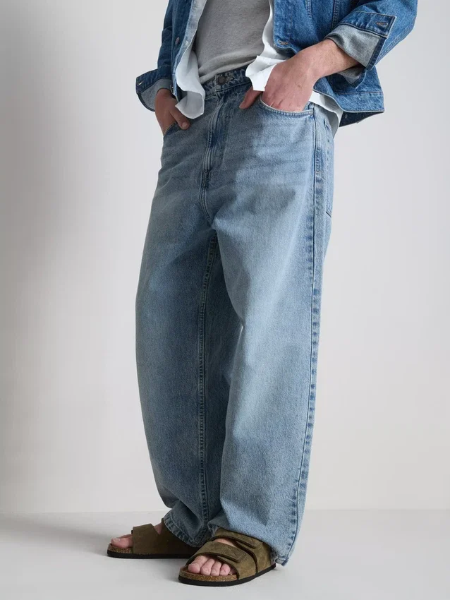 Baggy jeans met middelhoge taille