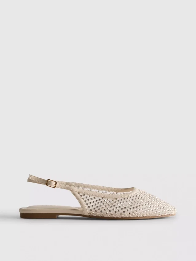 Ballerina's met strass en slingback