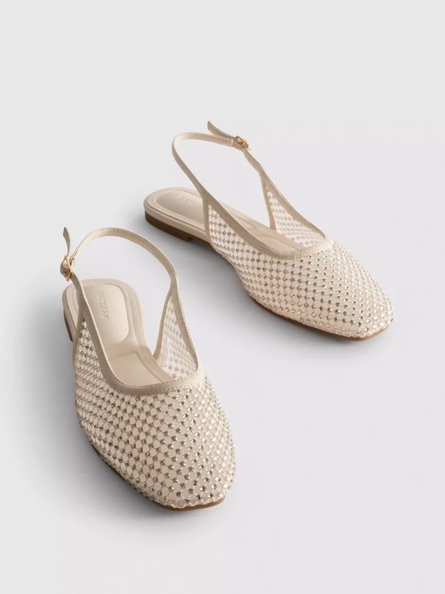 Ballerina's met strass en slingback