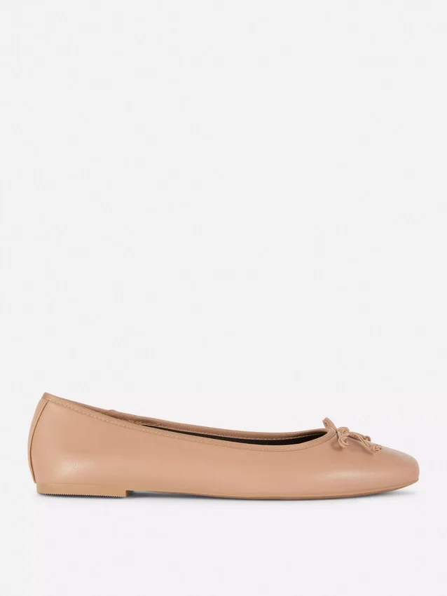 Ballerina's met strik als platte schoenen