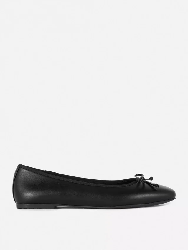 Ballerina's met strik als platte schoenen