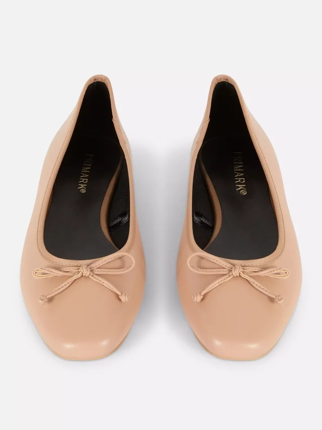 Ballerina's met strik als platte schoenen