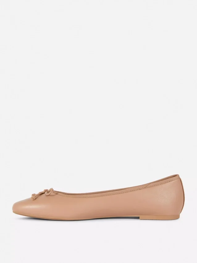 Ballerina's met strik als platte schoenen