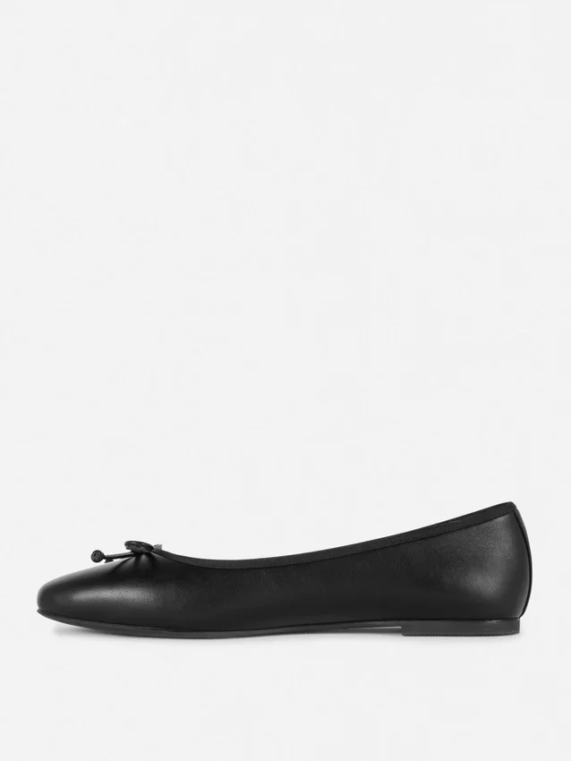 Ballerina's met strik als platte schoenen