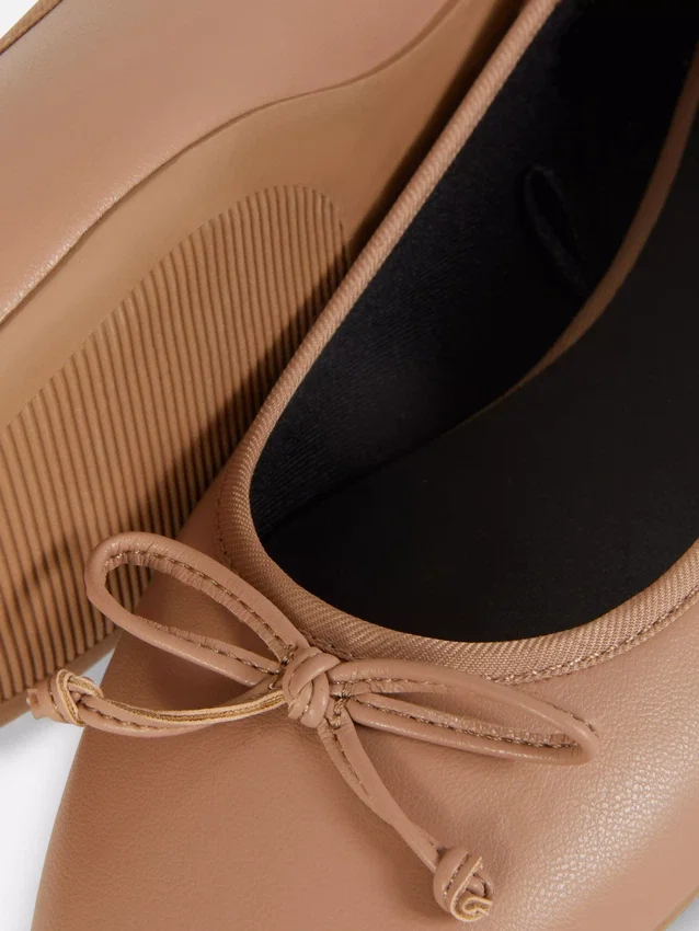 Ballerina's met strik als platte schoenen