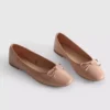 Ballerina's met strik van imitatieleer als platte schoenen