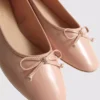 Ballerina's met strik van imitatieleer als platte schoenen