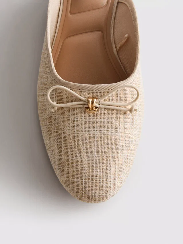 Ballerina-sandalen met strikdetail