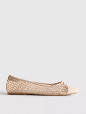 Balletpumps van mesh met vierkante neus