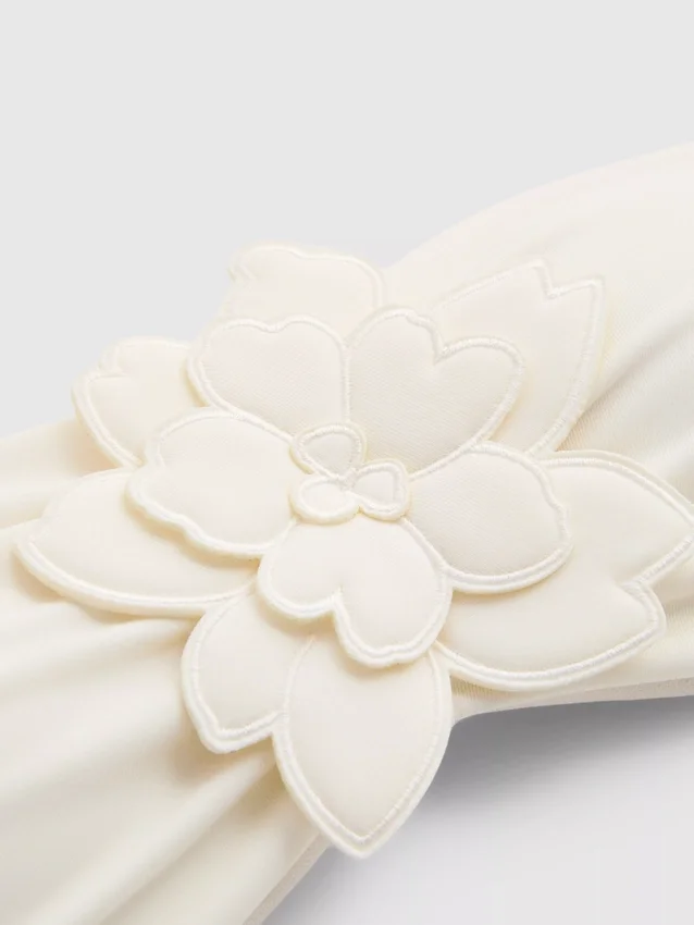 Bandeau-bikinitop met 3D-bloemen