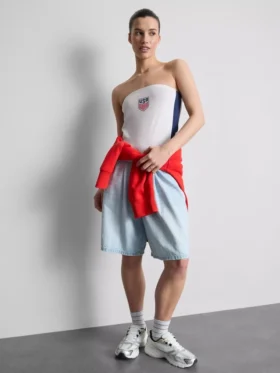 Bandeau-top van katoen met USA-voetbalprint