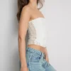 Bandeau van katoenmix met kant
