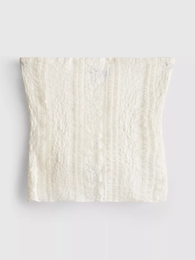 Bandeau van katoenmix met kant