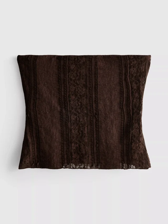 Bandeau van katoenmix met kant