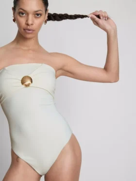Bandeau-zwempak met schelpenversiering