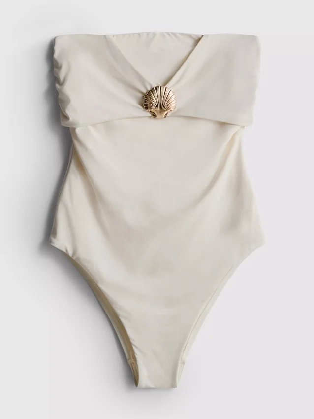 Bandeau-zwempak met schelpenversiering