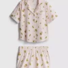 Bedrukte boyfriend-pyjama met korte broek