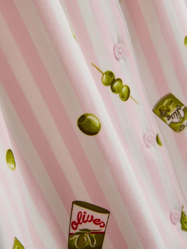 Bedrukte boyfriend-pyjama met korte broek