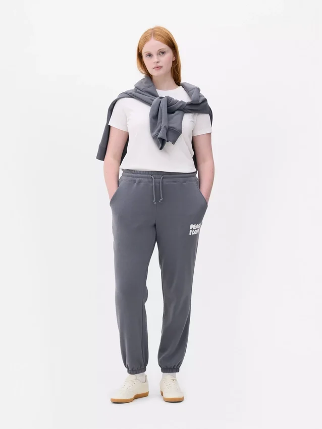 Bedrukte joggingbroek met omgeslagen boorden