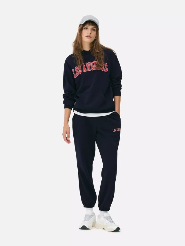 Bedrukte joggingbroek met omgeslagen boorden