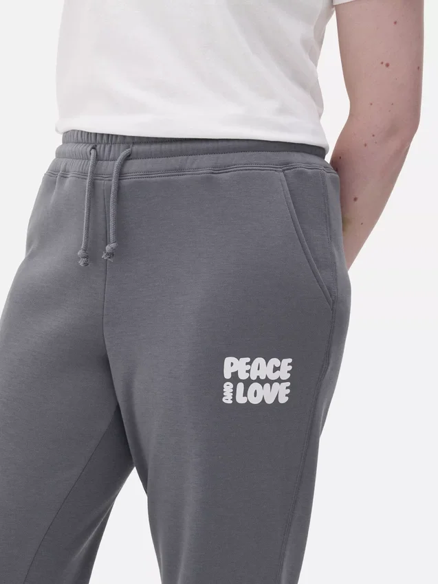 Bedrukte joggingbroek met omgeslagen boorden