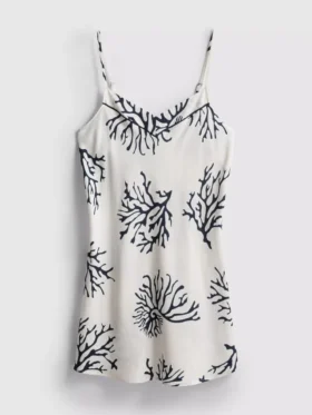 Bedrukte koraalkleurige mini-chemise