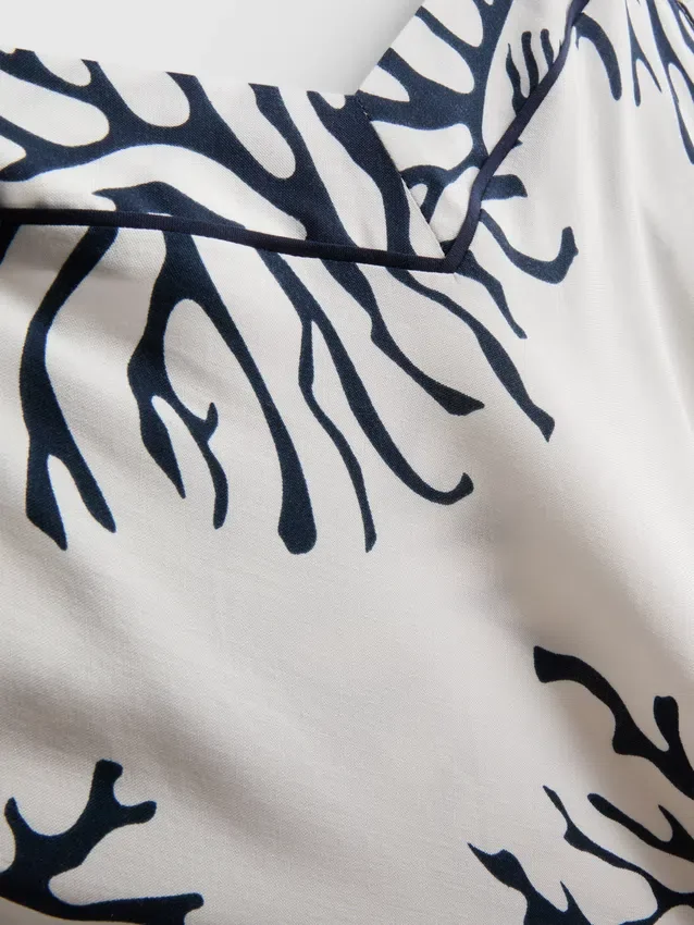 Bedrukte koraalkleurige mini-chemise