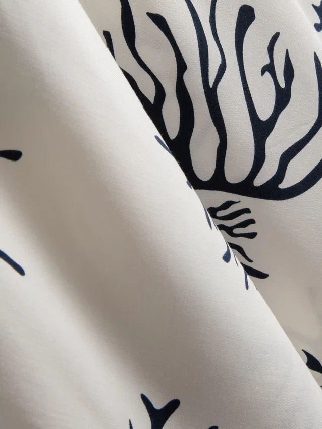 Bedrukte koraalkleurige mini-chemise