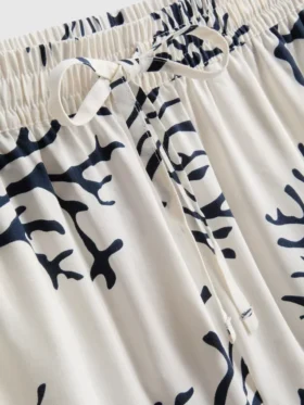 Bedrukte koraalkleurige pyjama-shorts