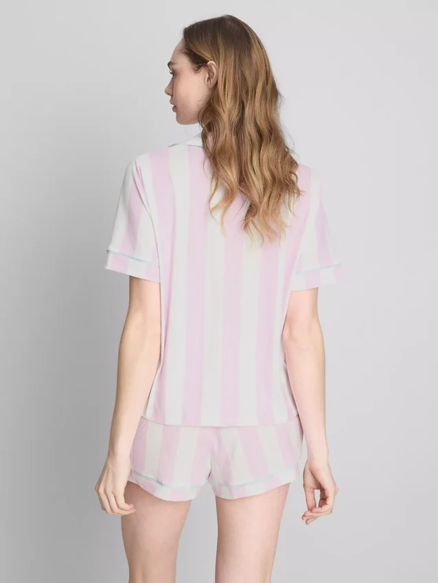 Bedrukte korte boyfriend-pyjama's