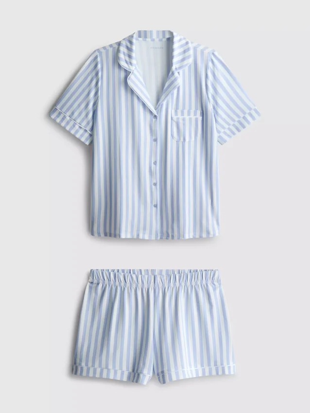 Bedrukte korte boyfriend-pyjama's