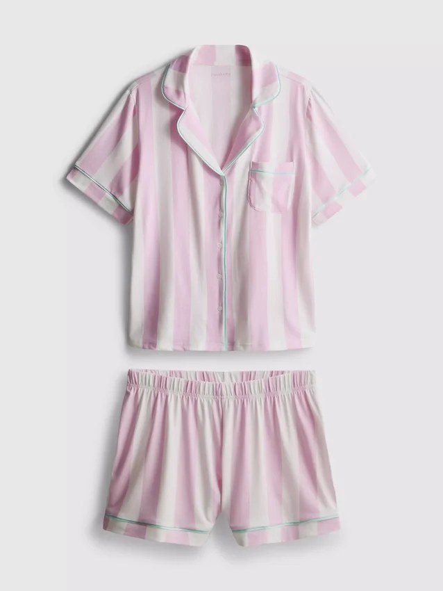 Bedrukte korte boyfriend-pyjama's