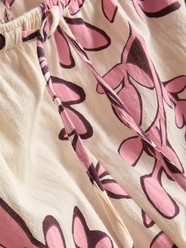 Bedrukte strandbroek met wijde pijpen