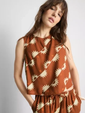 Bedrukte tanktop van katoenmix