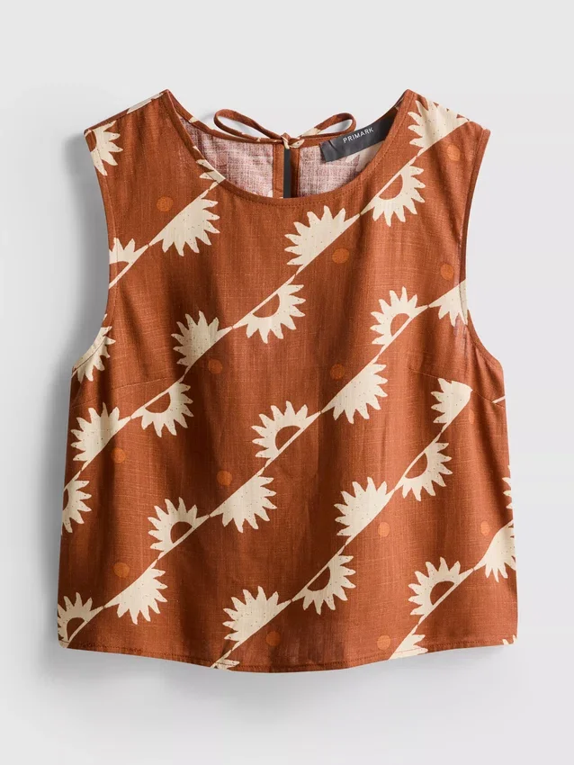 Bedrukte tanktop van katoenmix