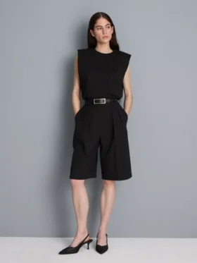 Bermudashort met plooien