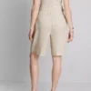 Bermudashort met plooien van linnenmix