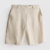 Bermudashort met plooien van linnenmix