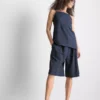 Bermudashort met relaxte textuur