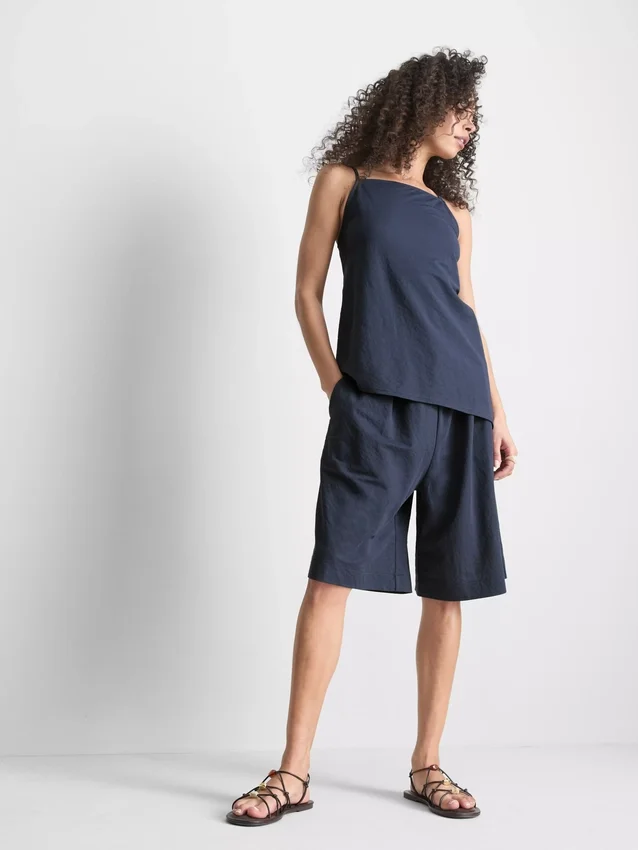 Bermudashort met relaxte textuur