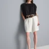 Bermudashort met riemen en structuur